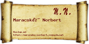 Maracskó Norbert névjegykártya