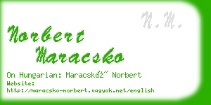 norbert maracsko business card